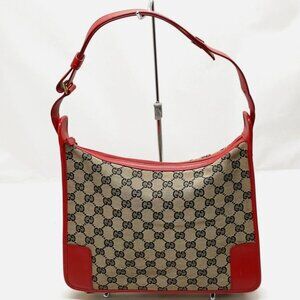 GUCCI Monogram Shoulder Bag Black Red